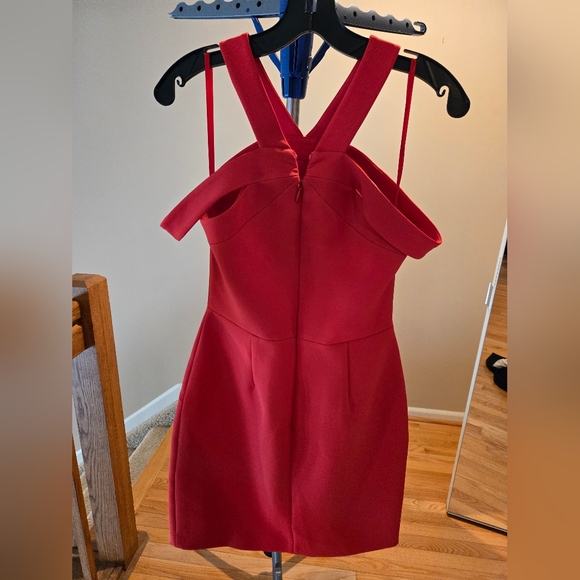 BCBGMAXAZRIA Red Strappy Mini Dress Size 4 - Picture 3 of 3